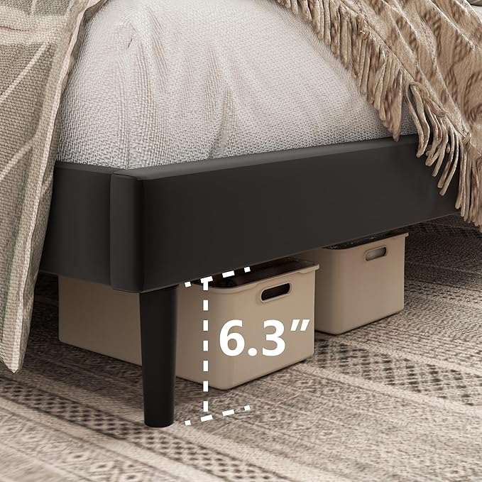 HAOARA King Size Bed Frame, King Size Platform Bed Frame and Velvet Upholstered