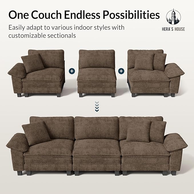 HERA'S HOUSE 158" Modular Sectional Sofa, Oversized L Shaped Couches