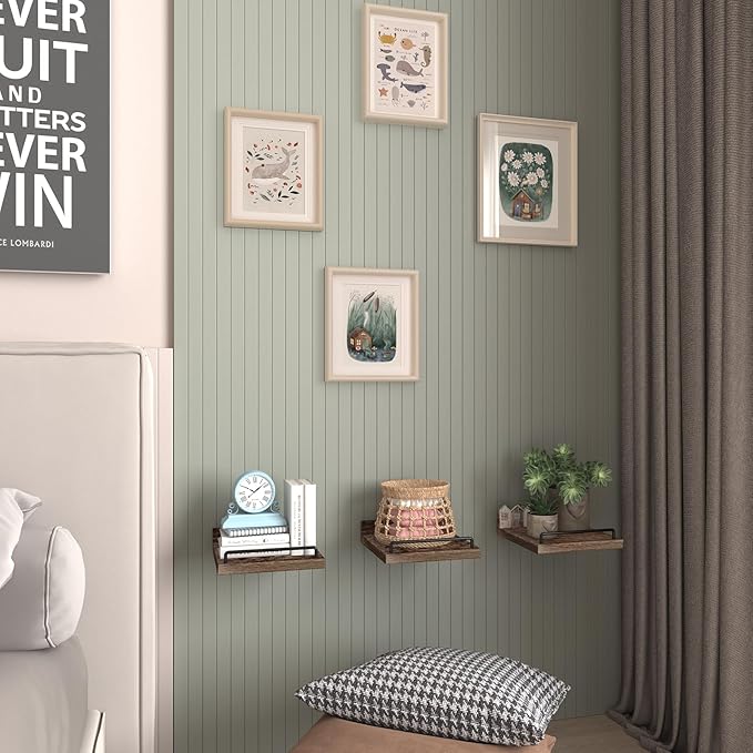 RYOFOBETTO Small Floating Shelf, 6X6 Inches Farmhouse Wall Shelves