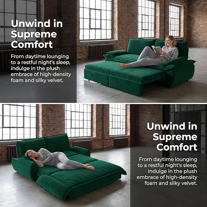 73.2" Sofa Bed Queen, 3-in-1 Pull Out Sofa Bed