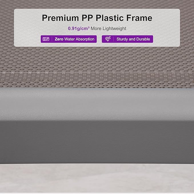 PURPLE LEAF Patio Chaise Lounge Chair Set of 3 Outside Aluminum Plastic
