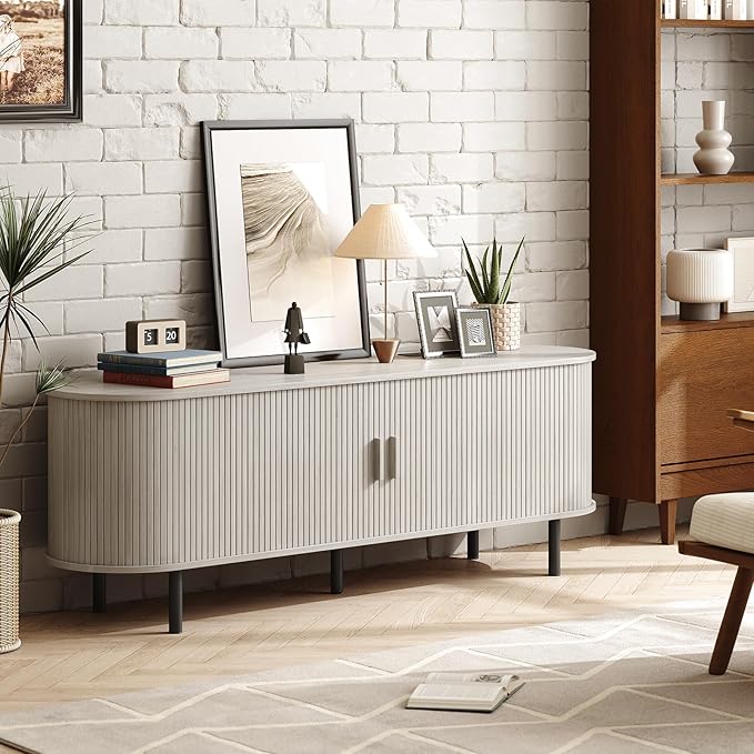 ONBRILL 63" TV Stand with Power Outlet