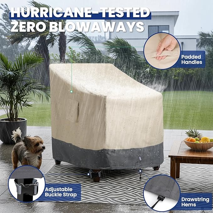 Extra Heavy Duty Patio Chair Covers Waterproof, 2 Pack Patio Furniture Covers