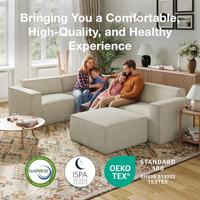Novilla 109" Modular Sectional Sofa, No Assembly Cloud Sectional Couch