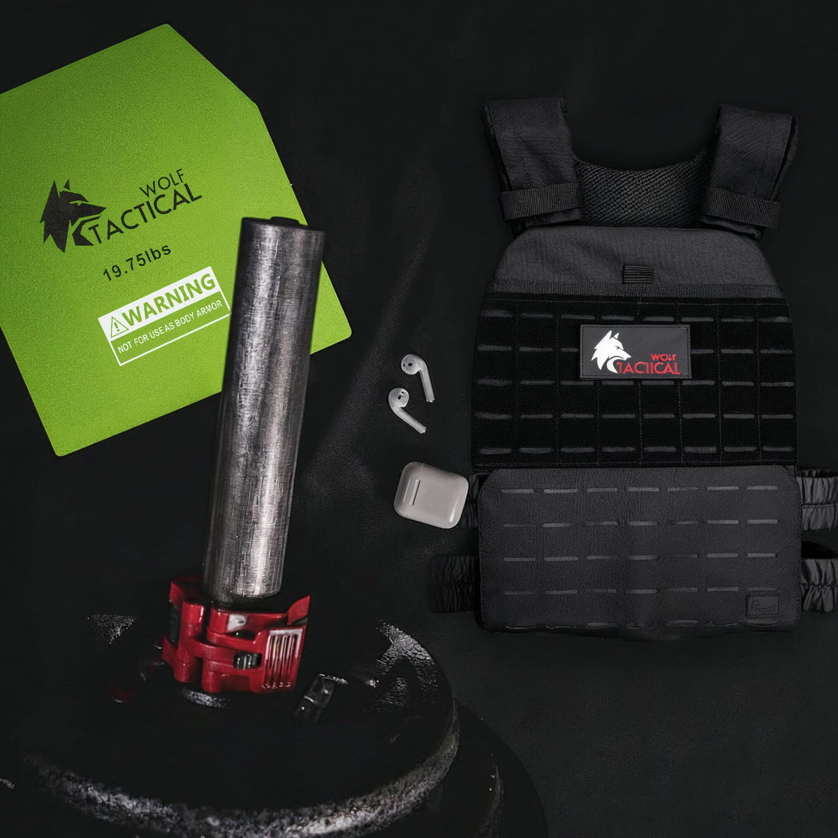 WOLF TACTICAL Weight Vest Plates - 5.75/8.75/14.5/19.75LB Pairs - WODs, Strength Training, Running, Heavy Workouts
