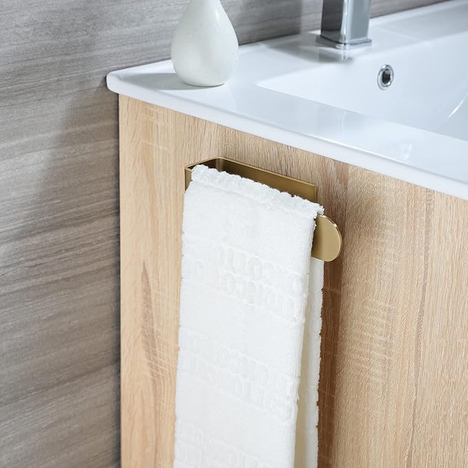 Taozun Towel Holder Gold Hand Towel Rack Adhesive Towel Bar Stick on Towel Ring