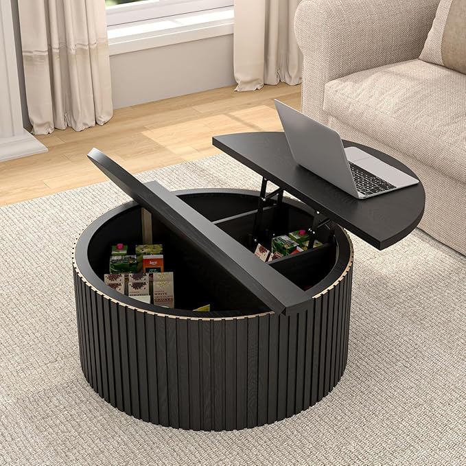 Fsbecl Fluted Lift Top Coffee Table