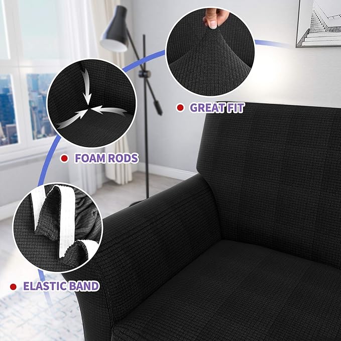 ZNSAYOTX 4 Piece Sofa Covers for Living Room Anti Slip Stretch Couch Covers for