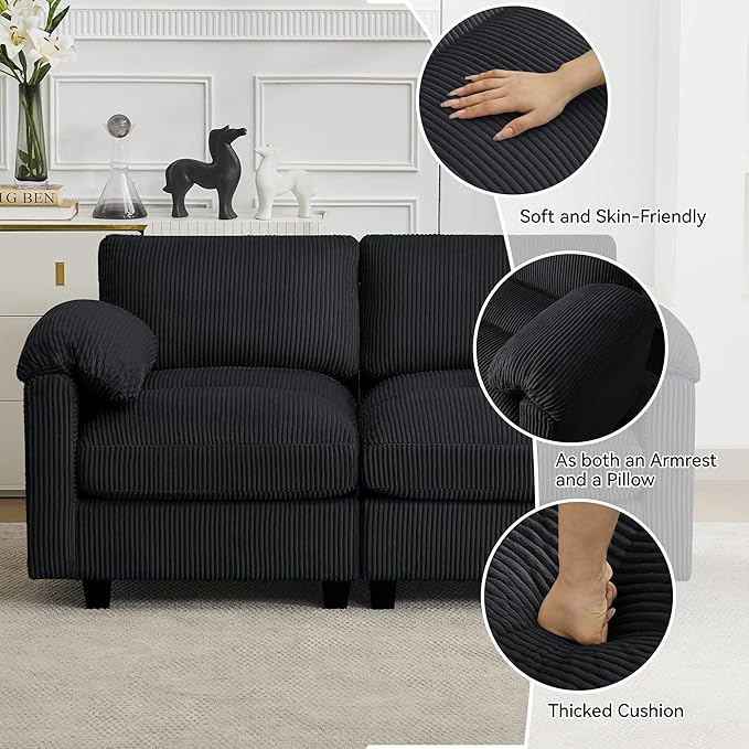 61'' Modular Loveseat Sofa, Extra Deep Seat Cloud Couch