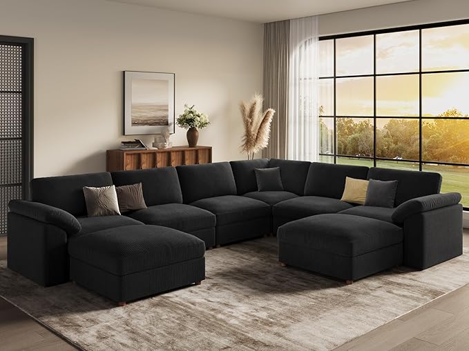 EASE MOOSE Oversized L Shaped Sectional Modular Sofa, Large U Shaped Sectional