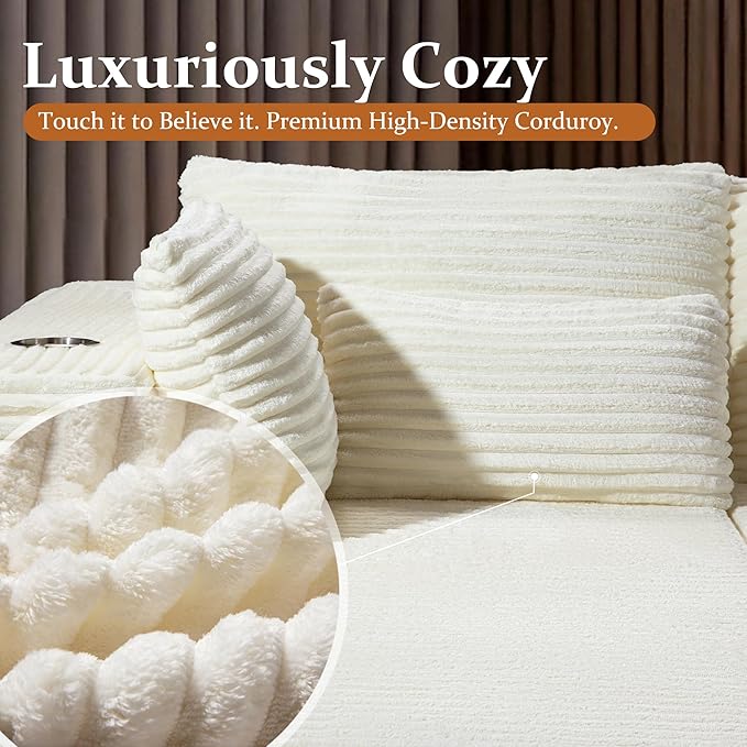 72" Cloud Sectional Couch, Comfort Sleep Sofa