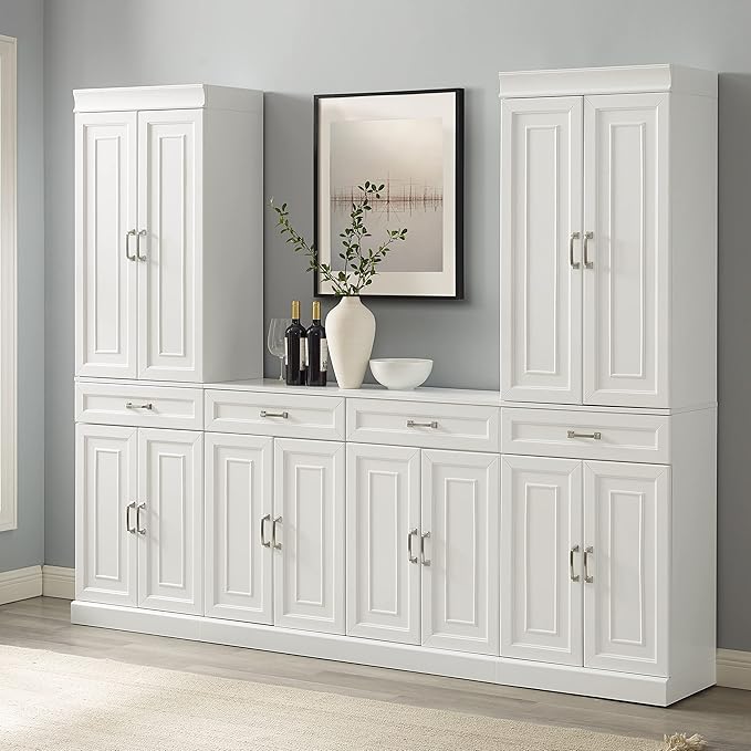 Crosley Furniture Stanton 3-Piece Traditional Sideboard Buffet Cabinet and
