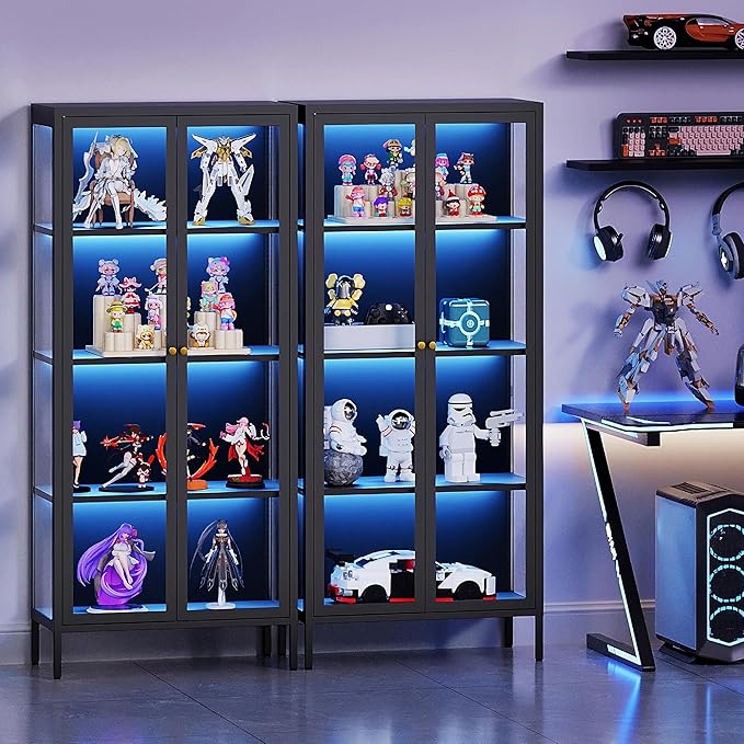 4-Tier Glass Display Cabinet