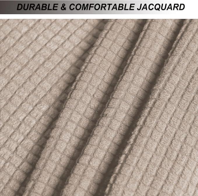 NeColorLife Stretch Ottoman Cover Square Soft Knitted Jacquard Washable Thick