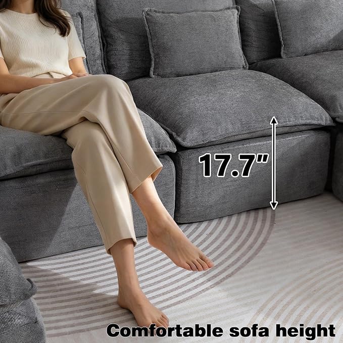 Boneless Couch Sectional Cloud Couch 102.3'' Oversized Modular Sectional Sofa