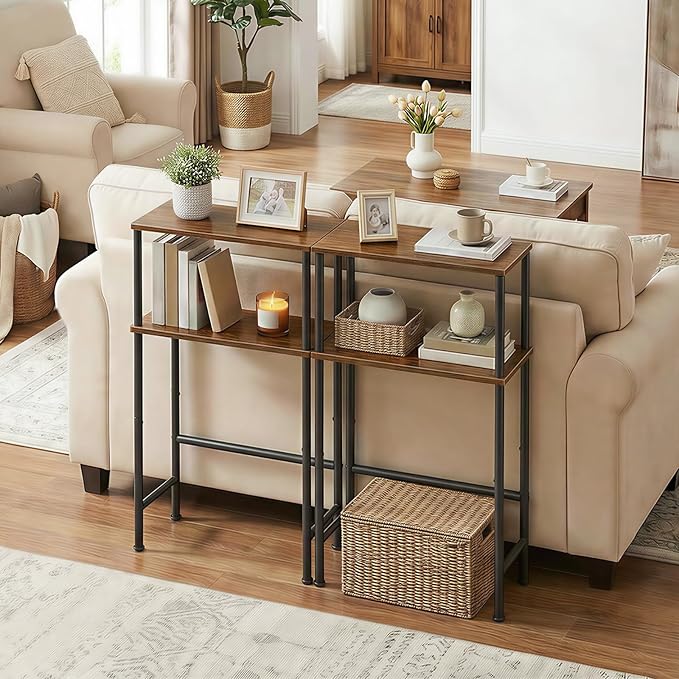 HOOBRO Narrow Console Table for Small Space, 15.7" Entryway Table