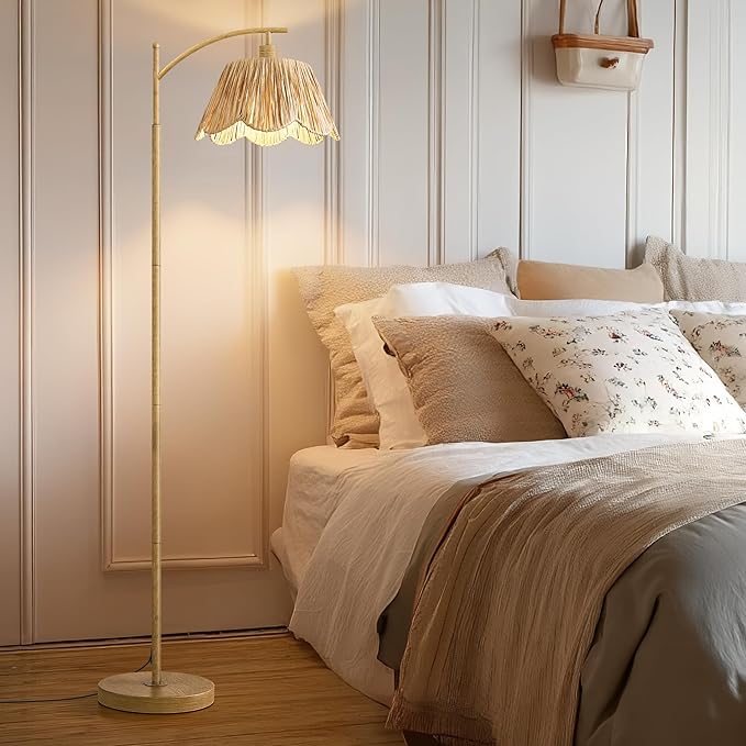 Oneach Boho Floor Lamp for Living Room, Farmhouse Standing Lamp