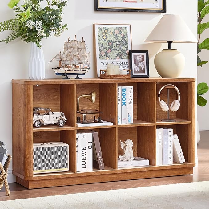 Joaxswe 8 Cube Storage Book Shelf, Floor Standing Wooden Cubby Bookcase