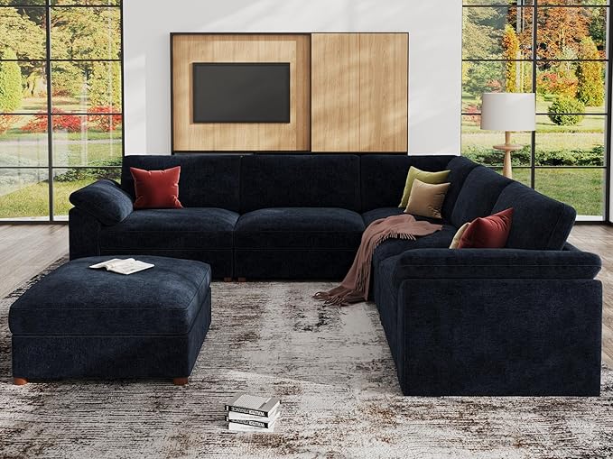 EASE MOOSE Oversized L Shape Sectional Couch, Extra Large Deep seat Sectional