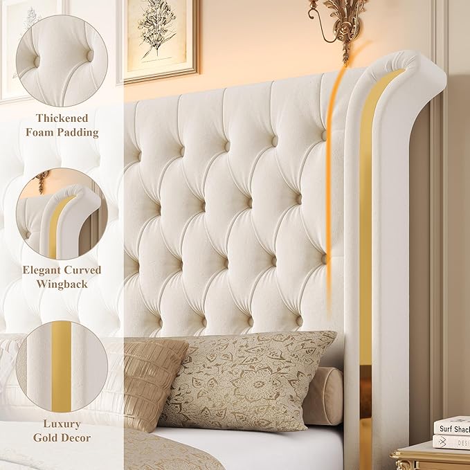 Keyluv Queen Smart LED Bed Frame