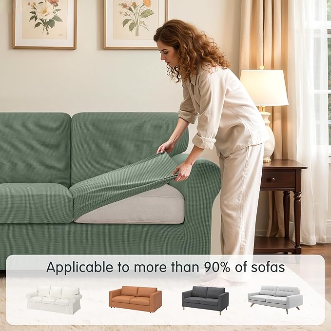 SUBRTEX 7 Pieces Stretch Sofa Slipcover Sets Couch Cover Sets Backrest Cushion