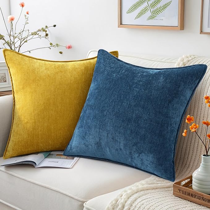decorUhome Summer Couch Euro Sham Throw Pillow Covers 22x22 Set of 2,