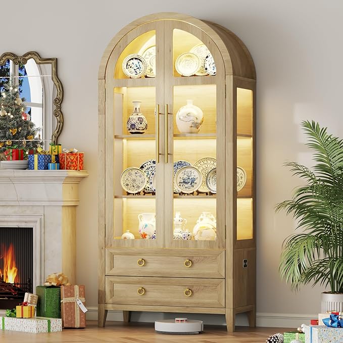 Vlsrka 71" Arched Curio Cabinet