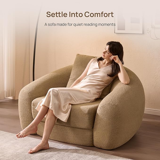 SICOTAS 49.9" Curved Convertible Sofa Couch Bed