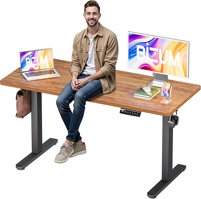BIZUM Electric Standing Desk, 55x24 inches Height Adjustable Desk, Sit to Stand