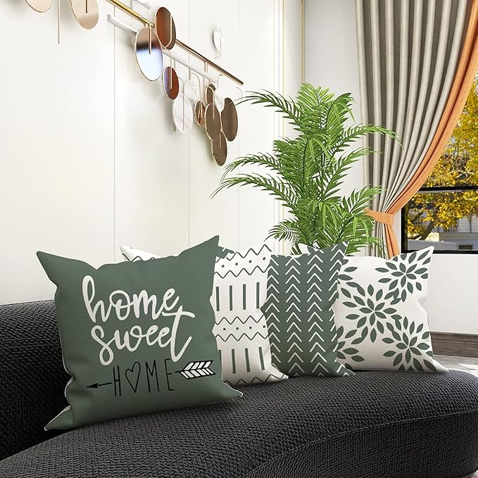 YCOLL Pillow Covers 16x16 Set of 4, Modern Sofa Throw Pillow Cover, Decorative