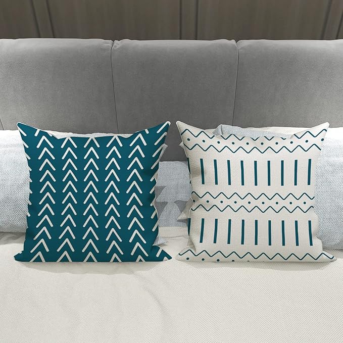 YCOLL Pillow Covers 18x18 Set of 4, Modern Sofa Throw Pillow Cover, Decorative
