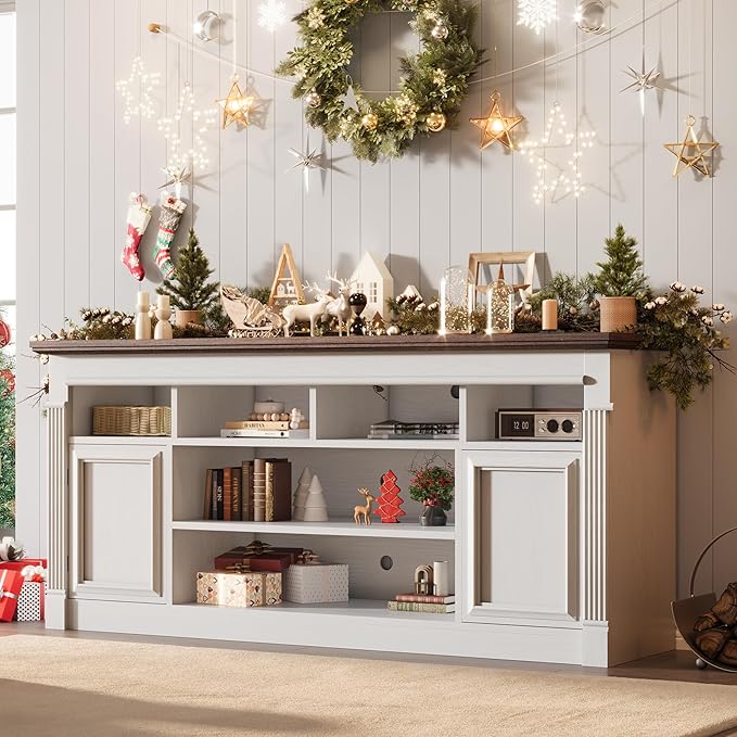 IDEALHOUSE Farmhouse TV Stand for TVs Up to 75", Entertainment Center