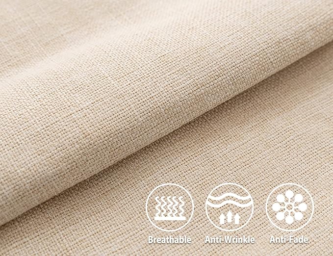 Stellhome Rectangle Linen Throw Pillow Covers Solid Burlap Farmhouse Decorative