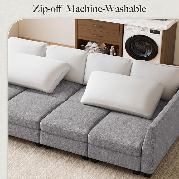 Belffin 111" Cloud Sectional Sleeper Sofa