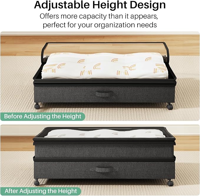 Kitstorack 4 Pack Height-adjustable Under Bed Storage