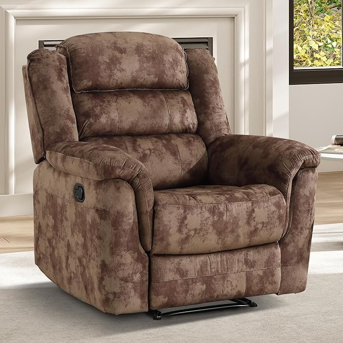 EBELLO Manual Recliner Chair, Soft Fabric Recliner Sofa