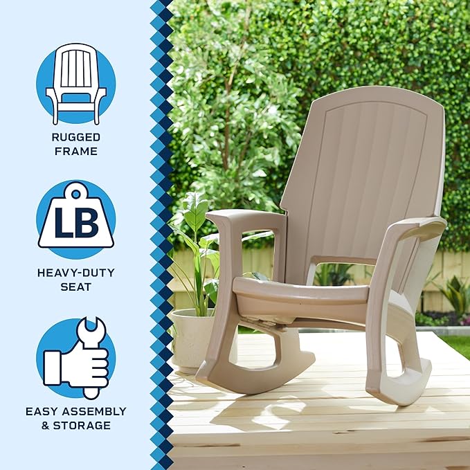 Semco Rockaway Heavy Duty All-Weather Outdoor Rocking Chair Plastics