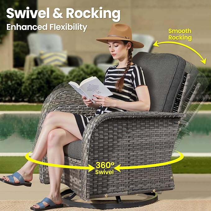 ovios 8-Piece Patio Furniture Set, Outdoor Wicker Sofa
