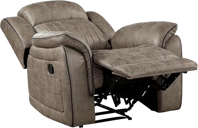 Lexicon Recliner Chair, Home Theater Seating, Manual Polished Microfiber
