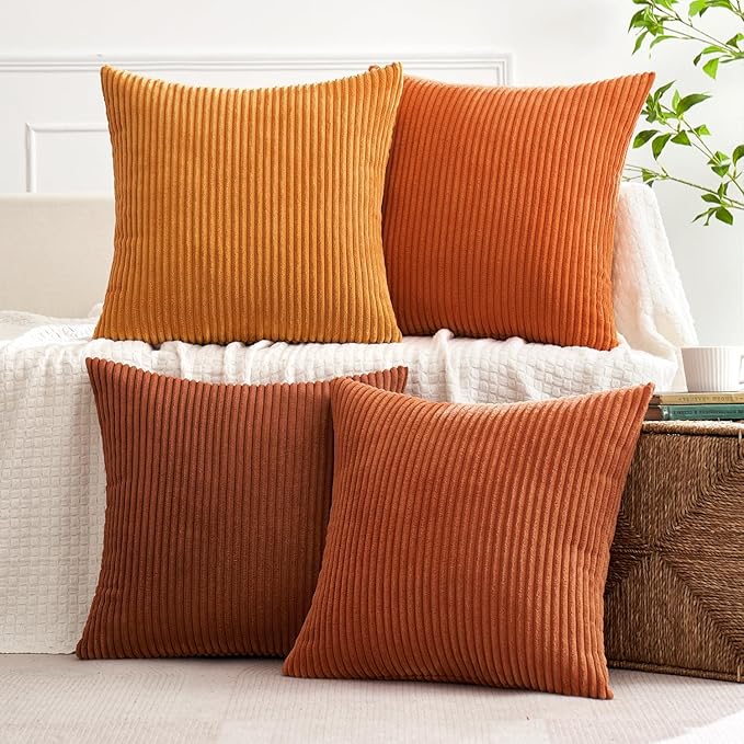MIULEE Boho Farmhouse Throw Pillow Covers 18x18 Inch Set of 4 Mordern Nordic