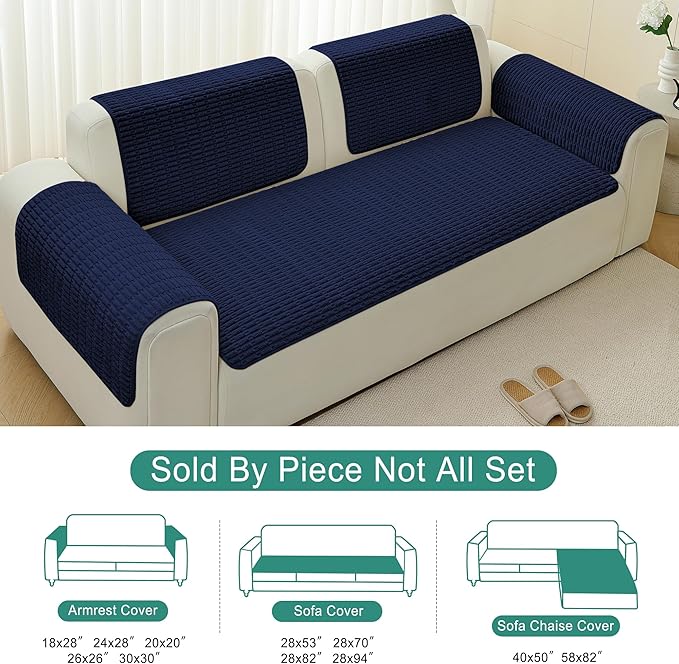 Foxdecor Couch Arm Covers Sofa Arm Cover, Arm Chair Covers Set of 2, Non-Slip