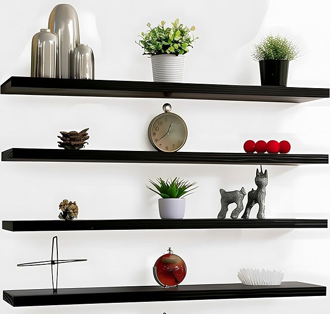 YYWUOJJ Wood Floating Shelves for Wall Decor, Rustic Wall Shelves for Bedroom