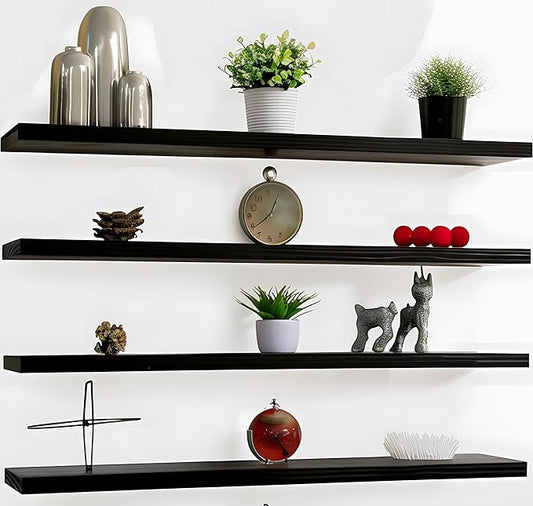 YYWUOJJ Wood Floating Shelves for Wall Decor, Rustic Wall Shelves for Bedroom