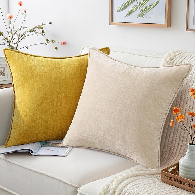 decorUhome Summer Couch Euro Sham Throw Pillow Covers 26x26 Set of 2,