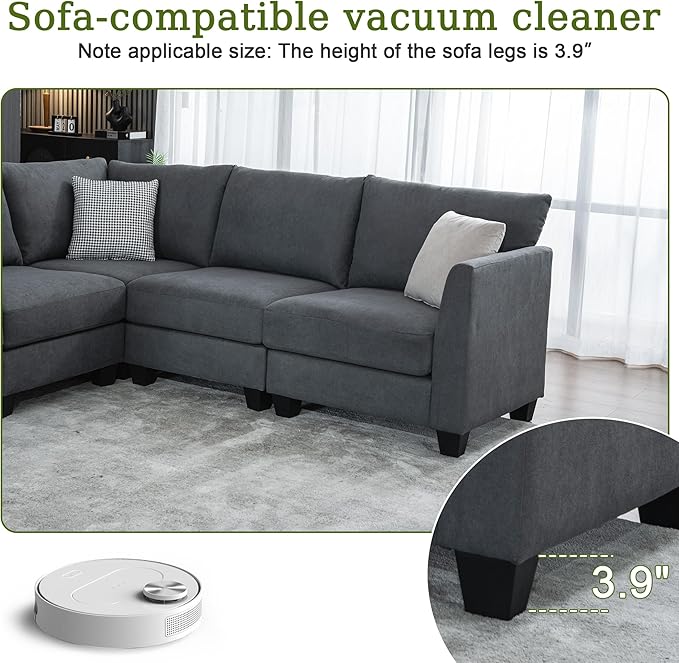 150.4" Large Sectional Couches for Living Room, 8 Seater L Shaped Modular