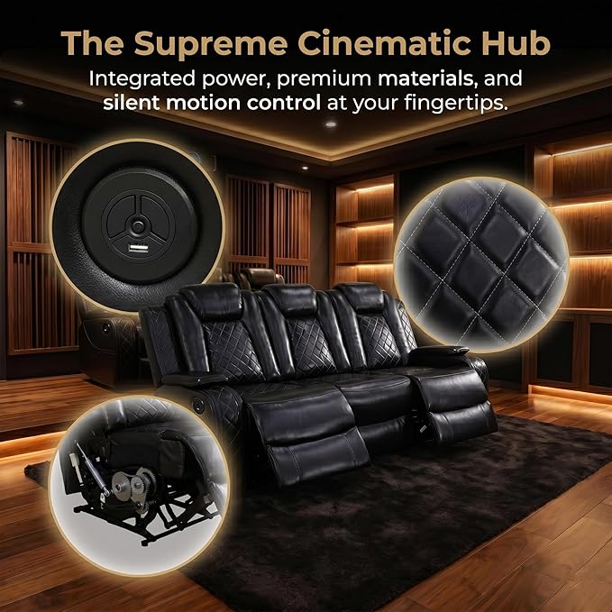 2-Piece Leather Power Recliner Sofa Set