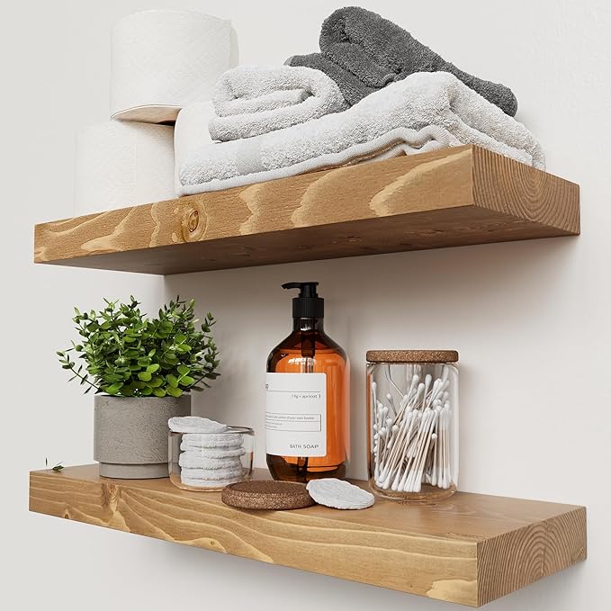 BAOBAB WORKSHOP Natural Wood Floating Shelves