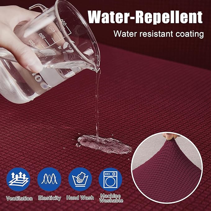 Water Repellent L Shaped Couch Covers 3 Pieces Sofa Seat Cushion Slipcovers