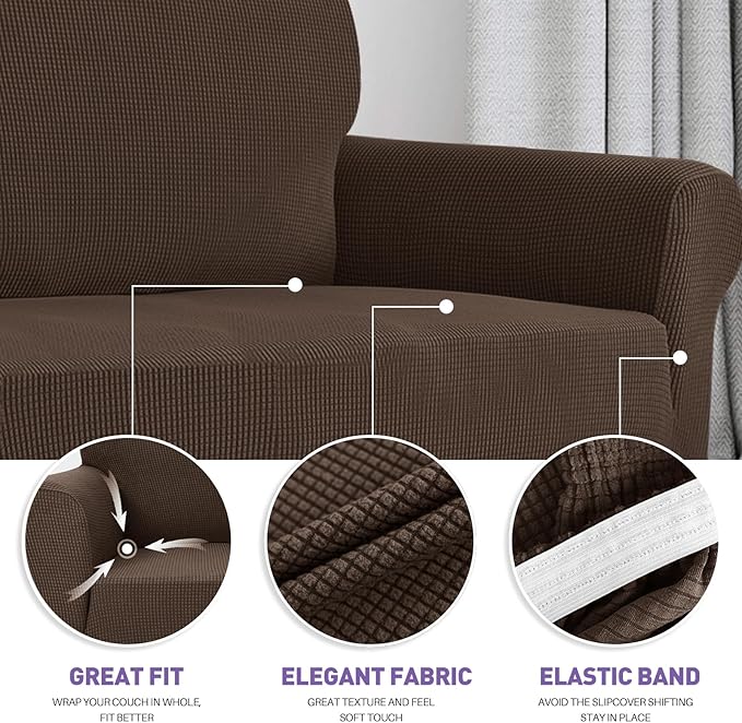 ZNSAYOTX Super Stretch Couch Cover Love Seat Sofa Covers