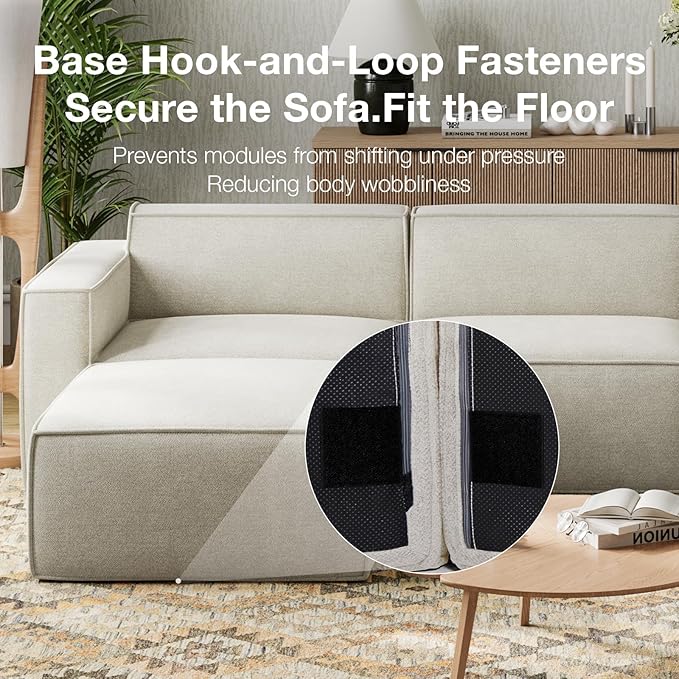 Novilla 134" Modular Sectional Sofa, No Assembly Cloud Sectional Couch